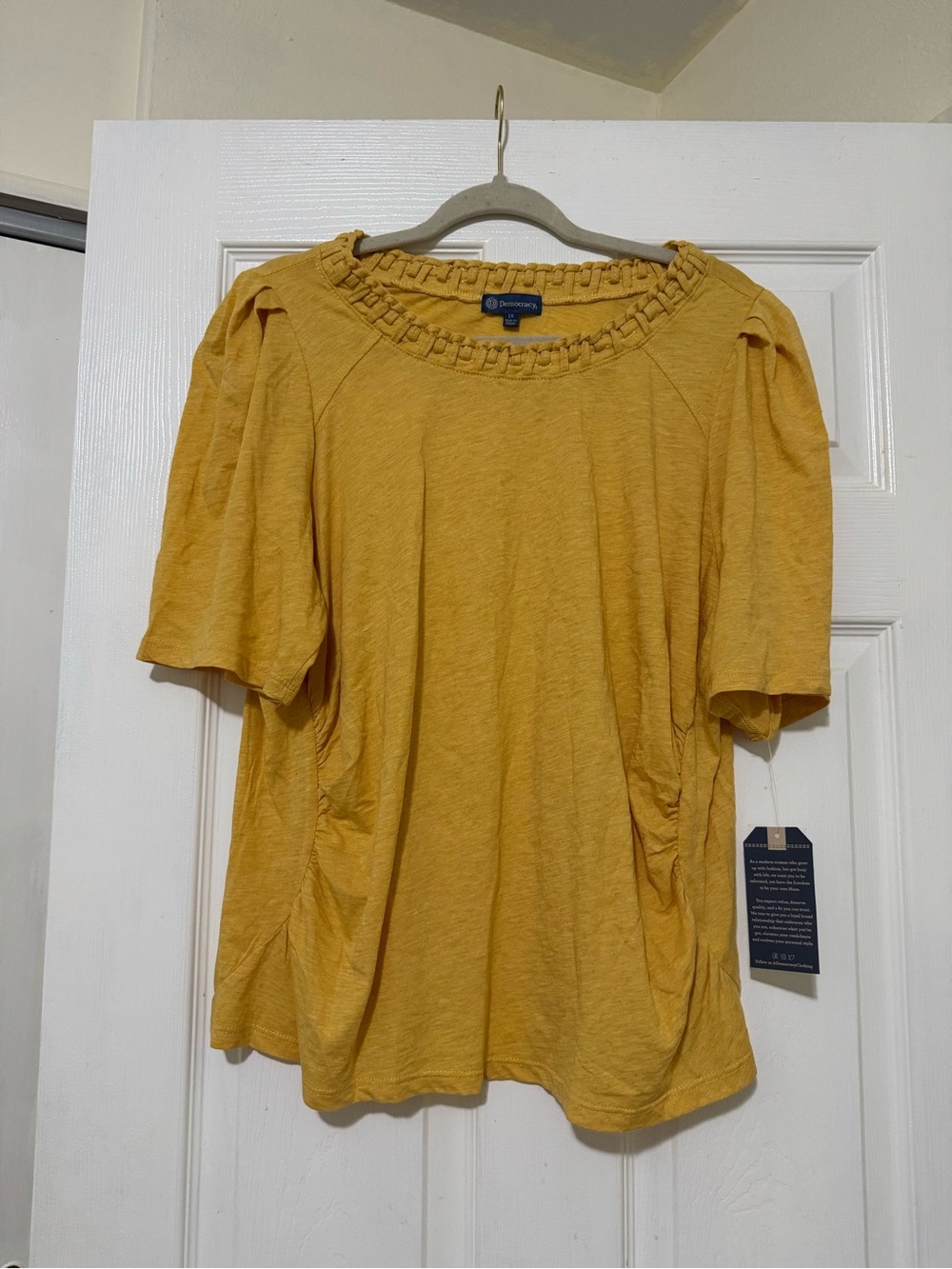 NWT Democracy Yellow Top